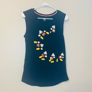 Disney Black Muscle Tee with Mickey Mouse Design